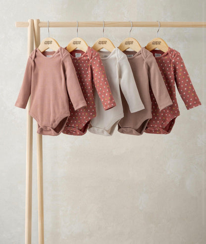 Woodblock Longsleeve Bodysuits (Pack of 5)