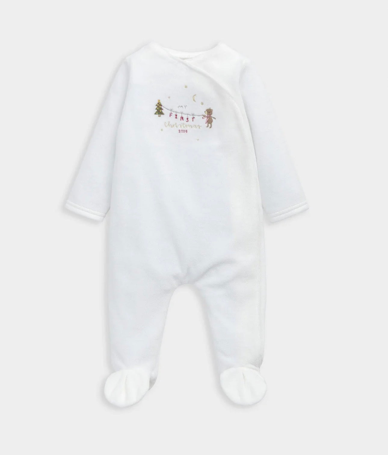 My First Christmas Velour All-in-one