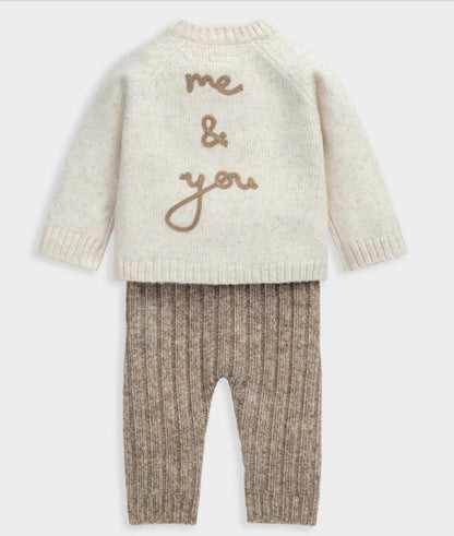 Me & You Bear Cardigan & Leggings Outfit Set