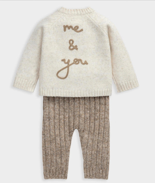 Me & You Bear Cardigan & Leggings Outfit Set