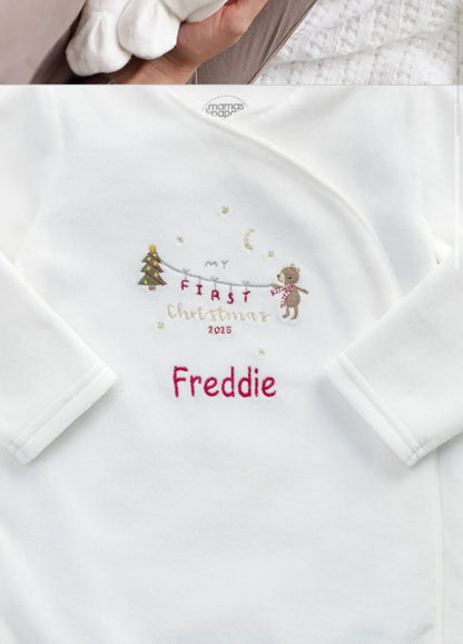 My First Christmas Velour All-in-one