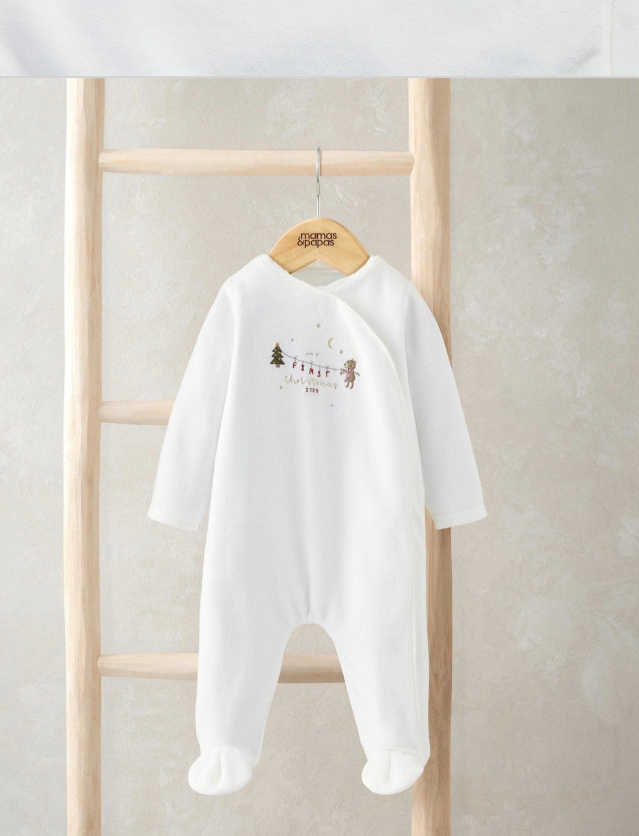 My First Christmas Velour All-in-one