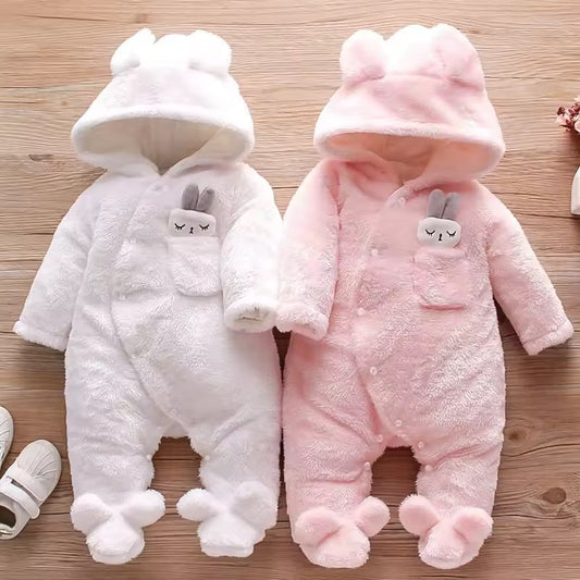 Cozy Bunny Ear Baby Romper 0–2 Years